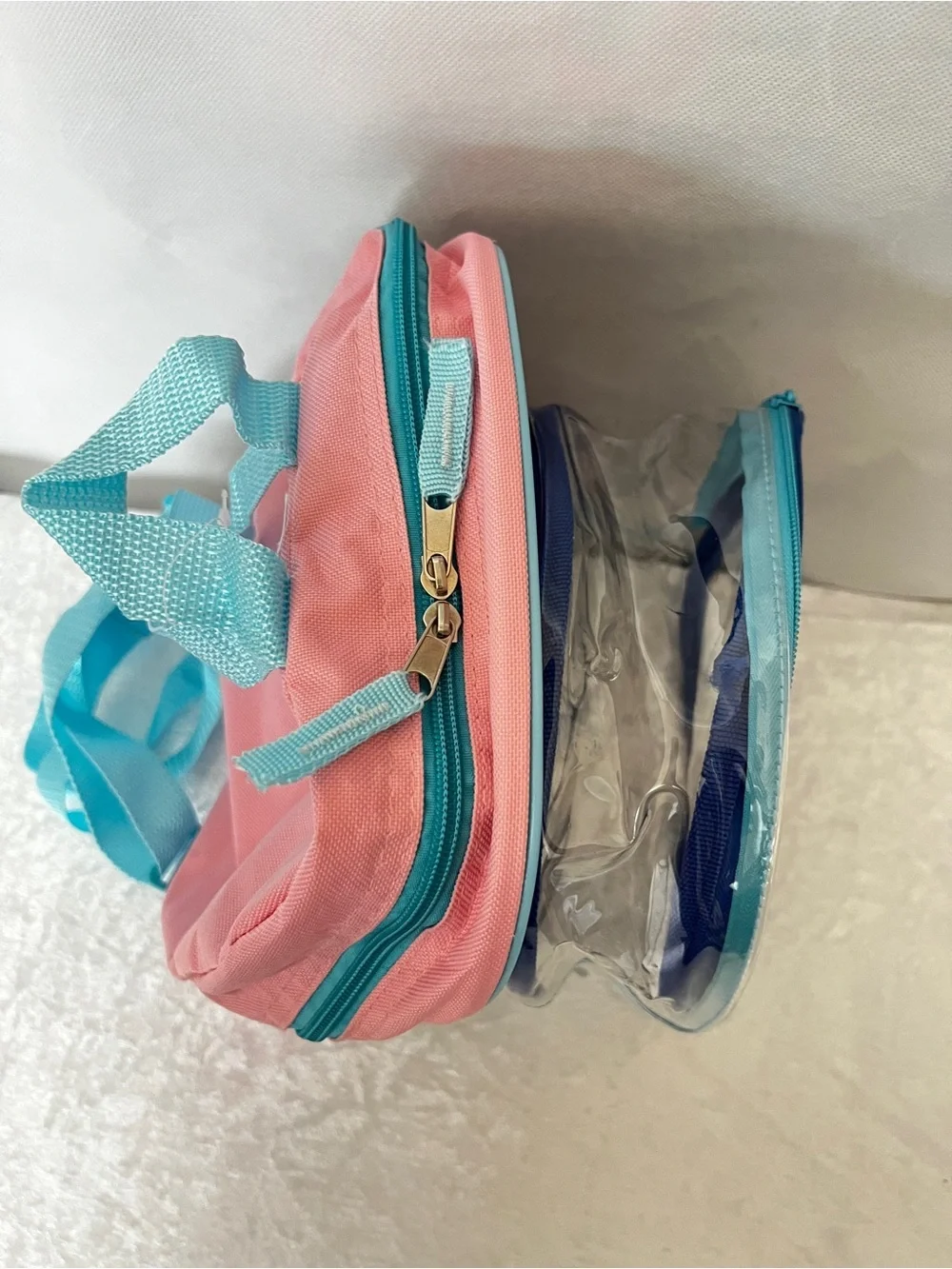 Two Mini Backpack Peppa Pig and Bluey Clear Bag Pink/Blue For Kids